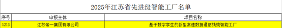 江蘇帝一集團：智能制造與數(shù)字化轉型再傳捷報，連獲江蘇省先進級智能工廠、江蘇省智能制造車間和五星級上云企業(yè)認定(圖2)
